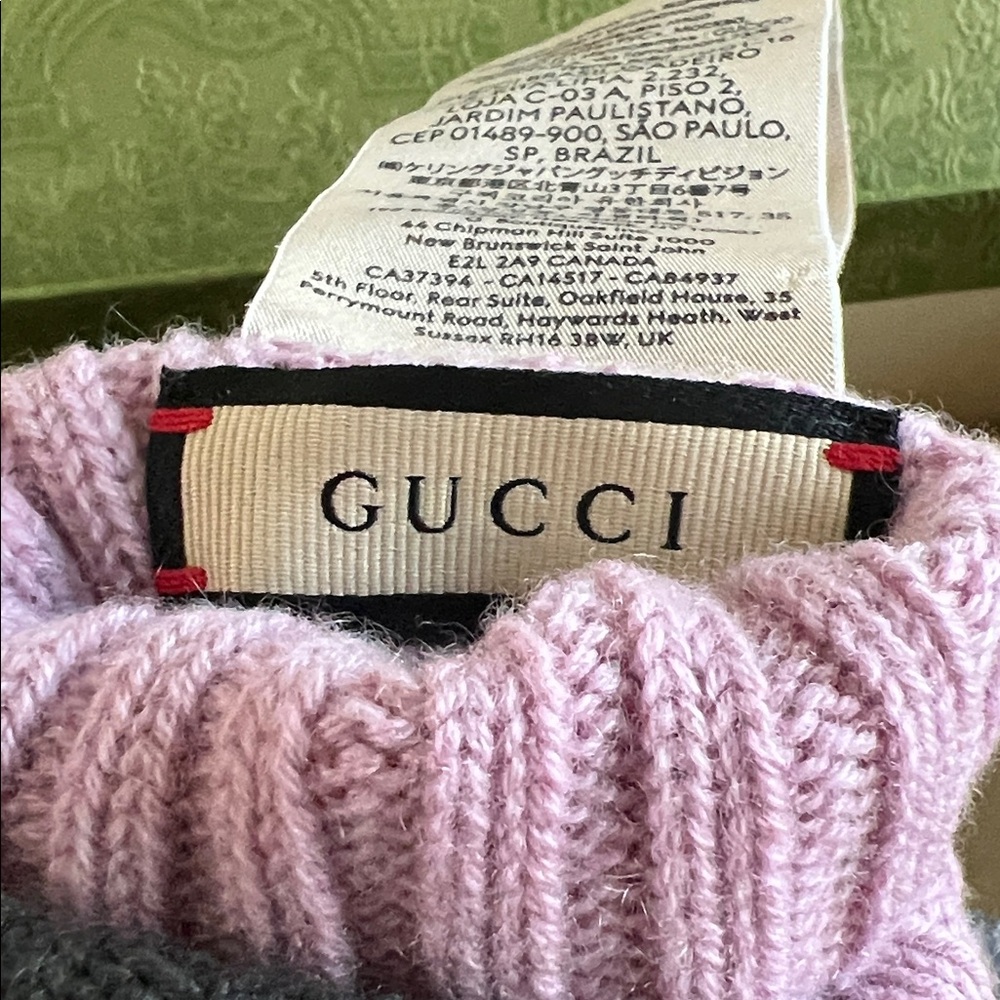 GUCCI New GG Cashmere Fingerless Gloves - Picture 2 of 5